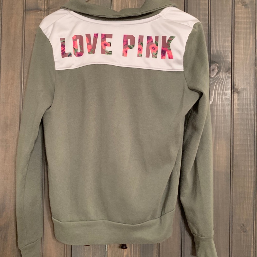 Pink quarter zip pull over